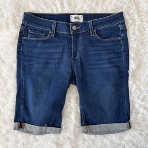PAIGE Dark Blue Denim Jean Shorts